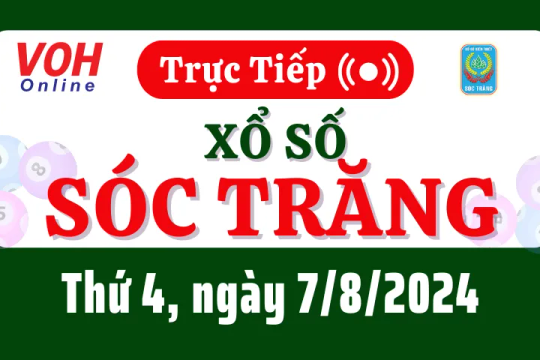 XSST 7/8 - Kết quả xổ số Sóc Trăng hôm nay thứ 4 ngày 7/8/2024