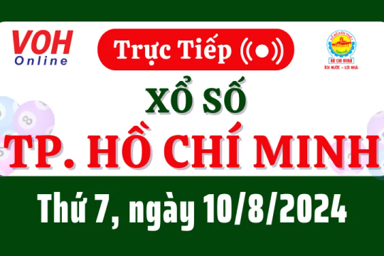 XSHCM 10/8 - Kết quả xổ số TP.HCM hôm nay thứ 7 ngày 10/8/2024