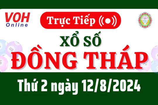 XSDT 12/8 - Kết quả xổ số Đồng Tháp hôm nay thứ 2 ngày 12/8/2024