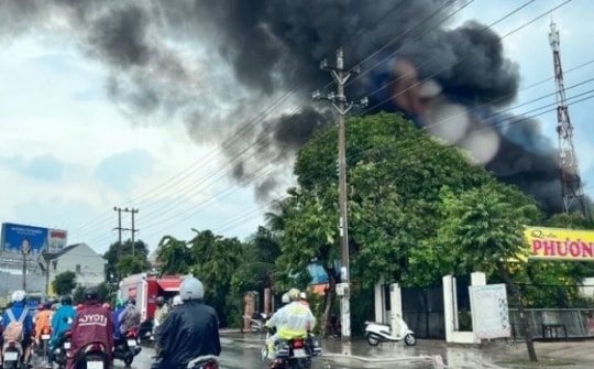 Bình Dương: Sét đánh trúng, bãi phế liệu bùng cháy dữ dội