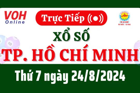 XSHCM 24/8 - Kết quả xổ số TP.HCM hôm nay thứ 7 ngày 24/8/2024