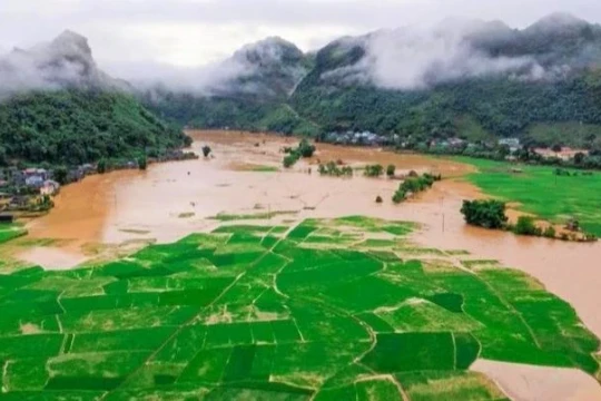 Lũ chồng lũ khiến 26 ngôi nhà và nhiều diện tích hoa màu ở vùng cao Sơn La ngập trong 'biển nước’