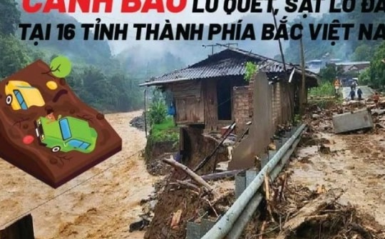 Cảnh báo lũ quét, sạt lở đất tại 16 tỉnh thành phía Bắc Việt Nam