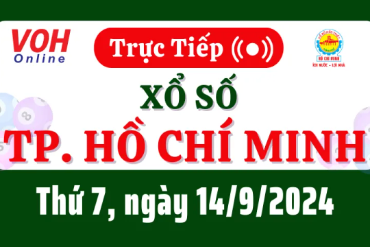 XSHCM 14/9 - Kết quả xổ số TP.HCM hôm nay thứ 7 ngày 14/9/2024