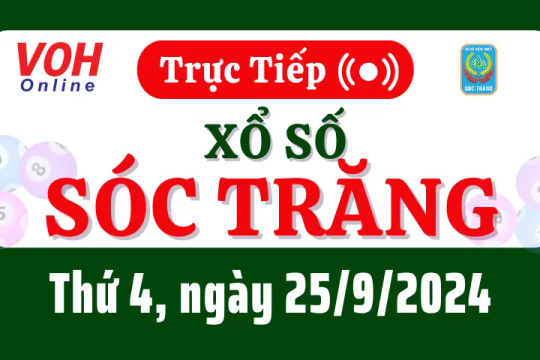 XSST 25/9 - Kết quả xổ số Sóc Trăng hôm nay thứ 4 ngày 25/9/2024