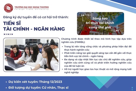 Tuyển sinh Chương trình Tiến sĩ Tài chính – Ngân hàng tại Trường Đại học Ngoại thương