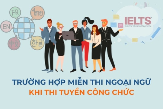 Infographics: Các trường hợp được miễn thi ngoại ngữ khi thi tuyển công chức