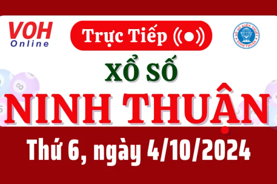 XSNT 4/10 - Kết quả xổ số Ninh Thuận hôm nay thứ 6 ngày 4/10/2024