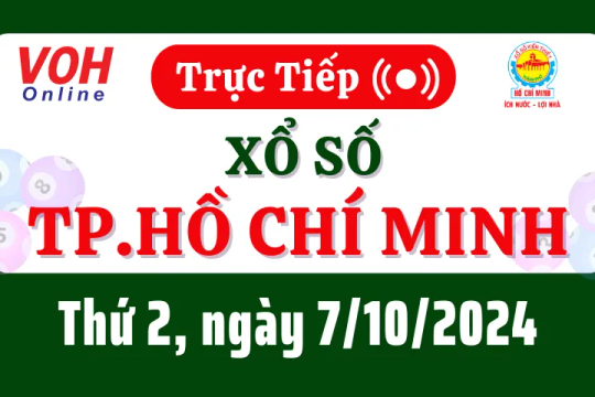 XSHCM 7/10 - Kết quả xổ số TP.HCM hôm nay thứ 2 ngày 7/10/2024