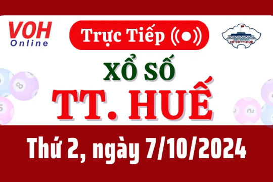 XSTTH 7/10 - Kết quả xổ số Thừa Thiên Huế hôm nay thứ 2 ngày 7/10/2024