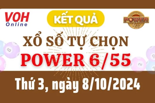 Vietlott POWER 655 8/10 - Kết quả xổ số Vietlott hôm nay thứ 3 8/10/2024