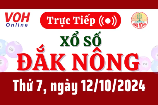 XSDNO 12/10 - Kết quả xổ số Đắk Nông hôm nay thứ 7 ngày 12/10/2024