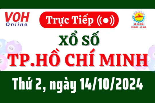 XSHCM 14/10 - Kết quả xổ số TP.HCM hôm nay thứ 2 ngày 14/10/2024