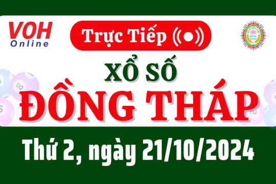 XSDT 21/10 - Kết quả xổ số Đồng Tháp hôm nay thứ 2 ngày 21/10/2024