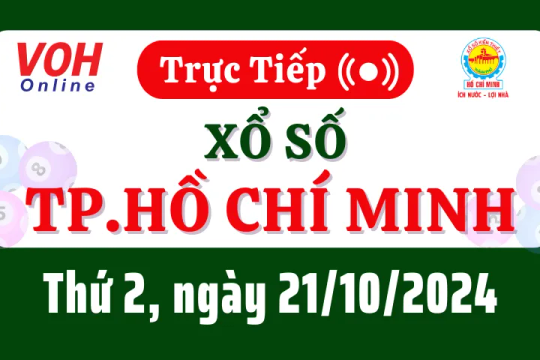 XSHCM 21/10 - Kết quả xổ số TP.HCM hôm nay thứ 2 ngày 21/10/2024