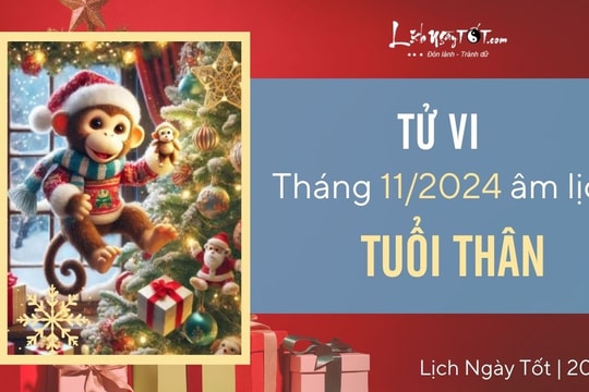 Tử vi tháng 11/2024 tuổi Thân âm lịch: Công việc tiến triển, tình duyên khởi sắc