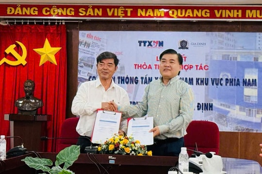 Cơ quan TTXVN khu vực phía Nam kí kết hợp tác với Trường Đại học Gia Định