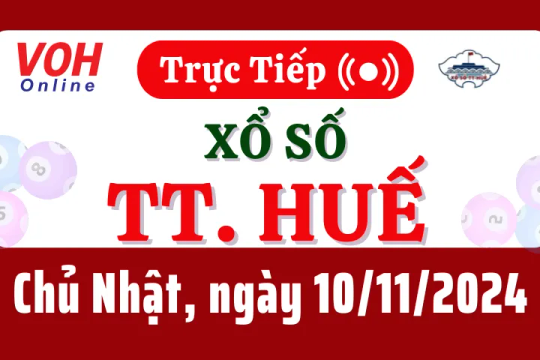 XSTTH 10/11 - Kết quả xổ số Thừa Thiên Huế hôm nay chủ nhật ngày 10/11/2024