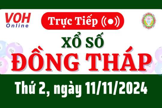 XSDT 11/11 - Kết quả xổ số Đồng Tháp hôm nay thứ 2 ngày 11/11/2024