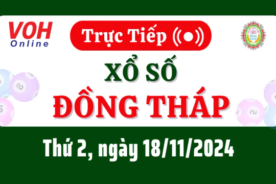 XSDT 18/11 - Kết quả xổ số Đồng Tháp hôm nay thứ 2 ngày 18/11/2024