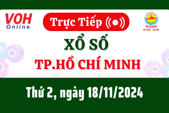 XSHCM 18/11 - Kết quả xổ số TP.HCM hôm nay thứ 2 ngày 18/11/2024