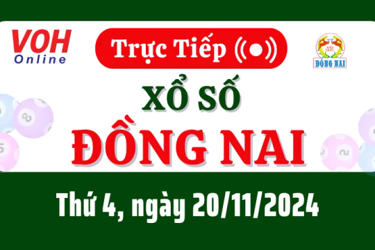 XSDN 20/11 - Kết quả xổ số Đồng Nai hôm nay thứ 4 ngày 20/11/2024