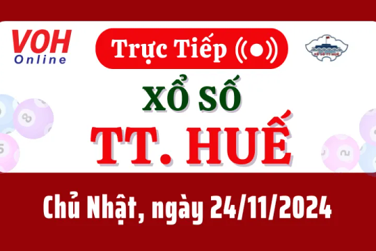 XSTTH 24/11 - Kết quả xổ số Thừa Thiên Huế hôm nay chủ nhật ngày 24/11/2024