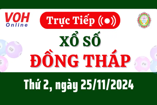 XSDT 25/11 - Kết quả xổ số Đồng Tháp hôm nay thứ 2 ngày 25/11/2024