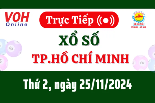 XSHCM 25/11 - Kết quả xổ số TP.HCM hôm nay thứ 2 ngày 25/11/2024