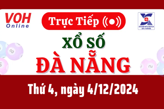 XSDNG 4/12 - Kết quả xổ số Đà Nẵng hôm nay thứ 4 ngày 4/12/2024