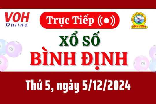 XSBDI 5/12 - Kết quả xổ số Bình Định hôm nay thứ 5 ngày 5/12/2024