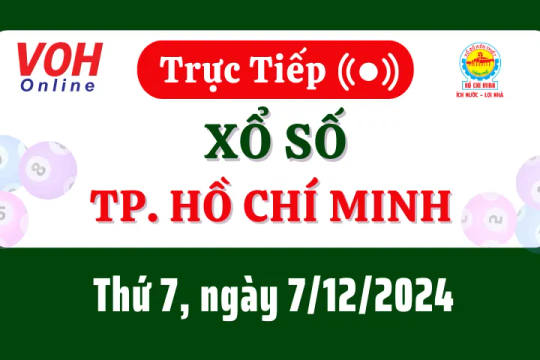 XSHCM 7/12 - Kết quả xổ số TP.HCM hôm nay thứ 7 ngày 7/12/2024