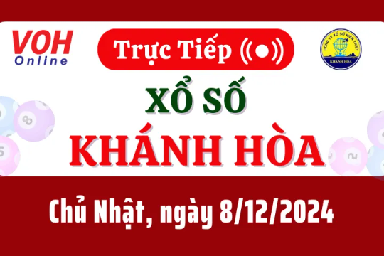 XSKH 8/12 - Kết quả xổ số Khánh Hòa hôm nay chủ nhật ngày 8/12/2024