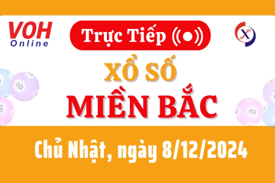 XSMB 8/12, Trực tiếp xổ số miền Bắc chủ nhật ngày 8/12/2024