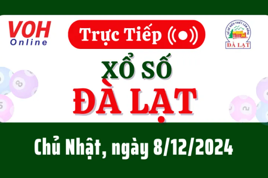 XSDL 8/12 - Kết quả xổ số Đà Lạt hôm nay chủ nhật ngày 8/12/2024