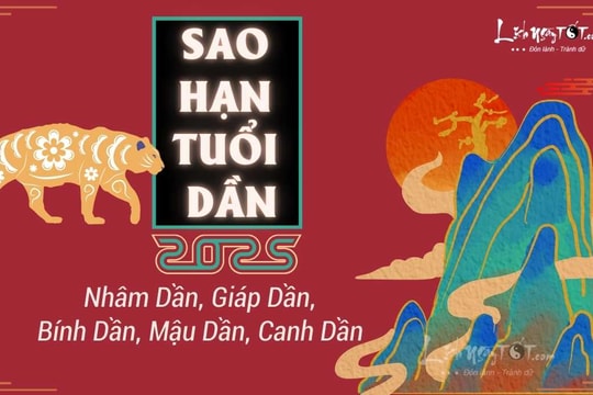 Sao hạn tuổi Dần năm 2025: Xem đầy đủ các tuổi Canh Dần, Bính Dần, Nhâm Dần, Giáp Dần, Mậu Dần