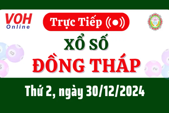 XSDT 30/12 - Kết quả xổ số Đồng Tháp hôm nay thứ 2 ngày 30/12/2024