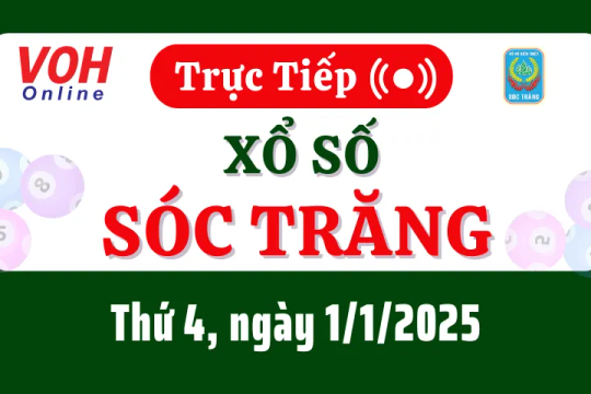 XSST 1/1 - Kết quả xổ số Sóc Trăng hôm nay thứ 4 ngày 1/1/2025