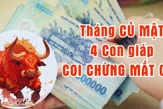 Tháng Củ Mật 2024, nhắc nhẹ 4 tuổi sau coi chừng MẤT TIỀN, của đi thay người