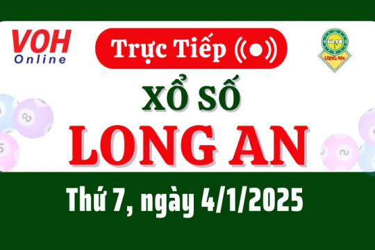 XSLA 4/1 - Kết quả xổ số Long An hôm nay thứ 7 ngày 4/1/2025