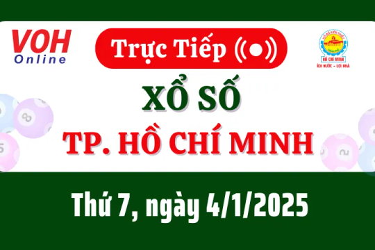 XSHCM 4/1 - Kết quả xổ số TP.HCM hôm nay thứ 7 ngày 4/1/2025