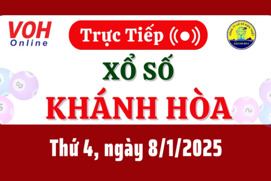 XSKH 8/1 - Kết quả xổ số Khánh Hòa hôm nay thứ 4 ngày 8/1/2025