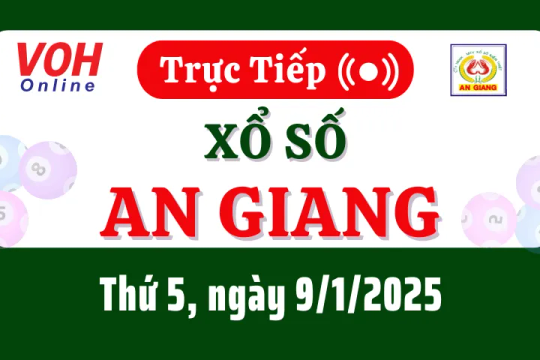 XSAG 9/1 - Kết quả xổ số An Giang hôm nay thứ 5 ngày 9/1/2025