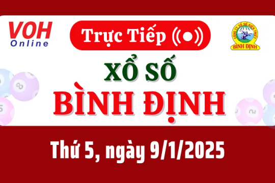 XSBDI 9/1 - Kết quả xổ số Bình Định hôm nay thứ 5 ngày 9/1/2025