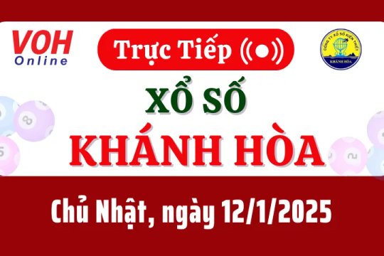 XSKH 12/1 - Kết quả xổ số Khánh Hòa hôm nay chủ nhật ngày 12/1/2025