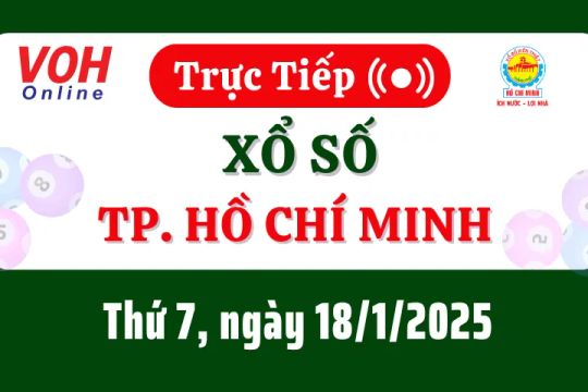 XSHCM 18/1 - Kết quả xổ số TP.HCM hôm nay thứ 7 ngày 18/1/2025