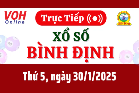 XSBDI 30/1 - Kết quả xổ số Bình Định hôm nay thứ 5 ngày 30/1/2025