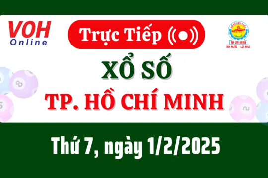 XSHCM 1/2 - Kết quả xổ số TP.HCM hôm nay thứ 7 ngày 1/2/2025