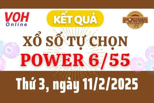 Vietlott POWER 655 11/2 - Kết quả xổ số Vietlott hôm nay thứ 3 11/2/2025