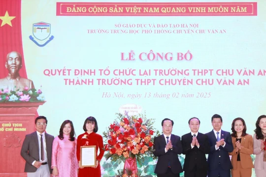 Hà Nội công bố quyết định thành lập Trường THPT chuyên Chu Văn An